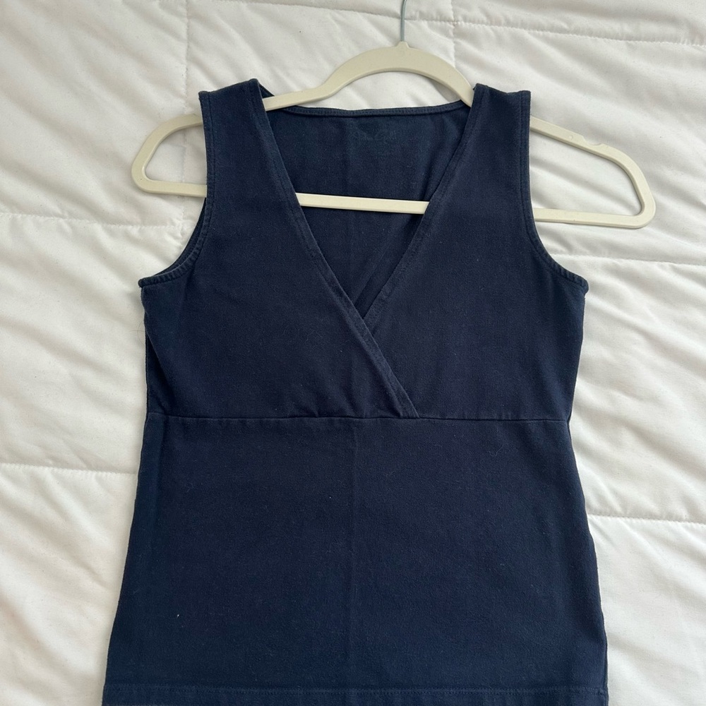 John Galt V-Neck Navy Sleeveless Tank Top